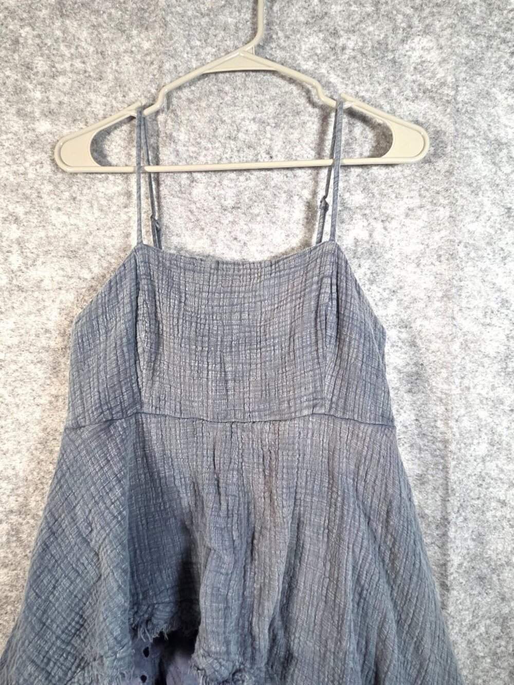 Oli & Hali Mineral Wash Denim Blue Tiered Maxi Dress L Boho Western Festival - Picture 4 of 12